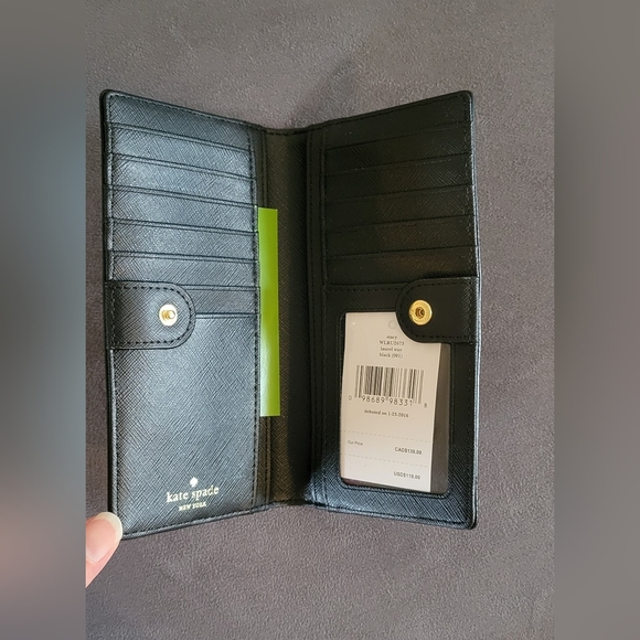 NEW Kate Spade Stacy Black Bifold Wallet - Picture 5 of 7